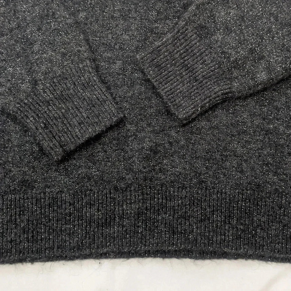 Banana Republic Fluffy Metallic Crewneck Sweater, Color Dark Charcoal Size XS - Picture 7 of 11
